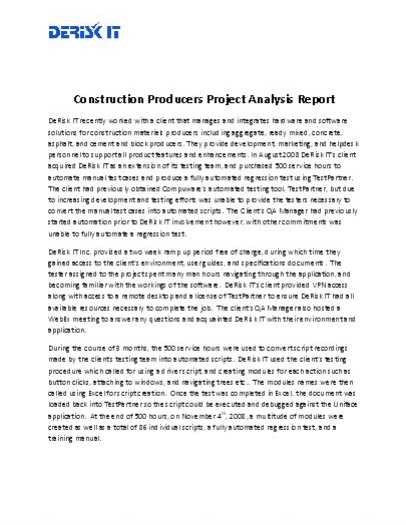 Construction Case Study